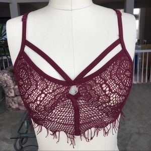 PacSun Maroon Lace Bralette